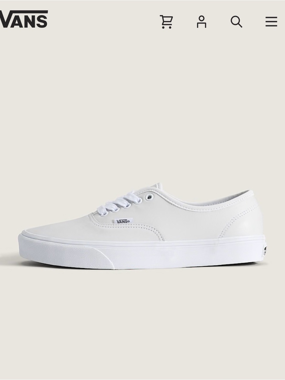 Vans Authentic Leather Vault True White